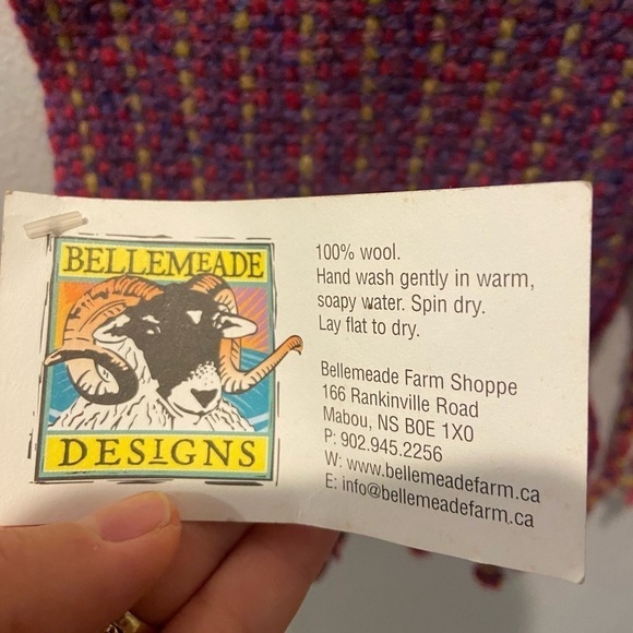 𝅺brand New With Tag Bellemeade Farm 100 Percent‎ Wool Scarf - Picture 3 of 4
